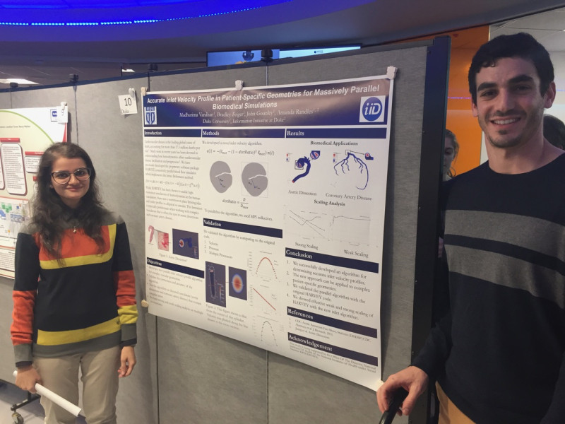 Maddie and Brad present posters at the 2017 Duke Research Computing Symposium.